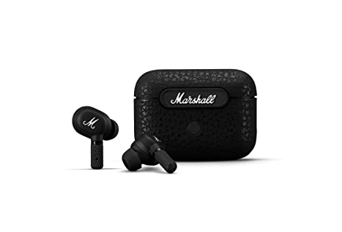 Marshall Motif ANC - True Wireless Active Noise Cancelling Geräuschunterdrückung In-ear Bluetooth Ohrhörer, Kabelloser Kopfhörer, 20 kabellose Stunden Akkukapazität - Schwarz