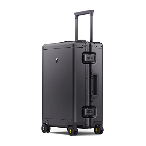 LEVEL8 Koffer, Aluminium Handgepäck Trolley Reisekoffer Cabin Hartschalen Mit Doppelte TSA Schloss Koffer Reißverschlussloses Gepäck