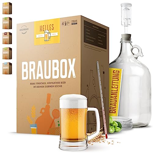 Braubox®, Sorte Helles | Bierbrauset für die Küche | mit 5-Liter-Gärflasche | wiederverwendbar | Erfolgsgarantie von Besserbrauer