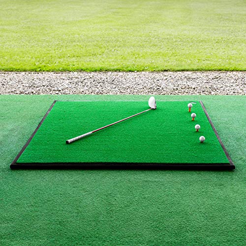 FORB Golf Driving Range Matte – 30mm Golf Kunstrasen – Golf Matte mit optionaler Gummiunterlage | Golf Abschlagmatte | Rasen Matte | Abschlagmatte Golf (Matte + Golfballschale)